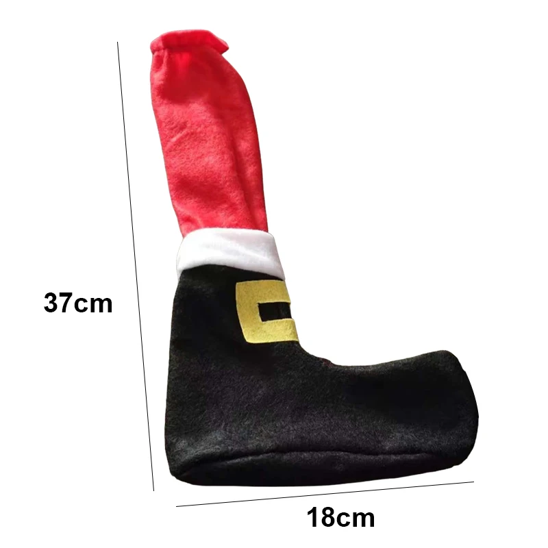 

8PCS Christmas Decorations Christmas Table Foot Cover Christmas Chair Foot Cover Non-woven Fabric Protective Cover Xmas Baubles