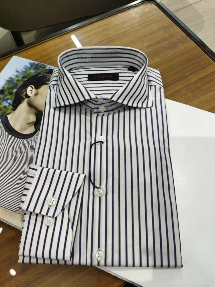 

Men's Long Sleeve Cotton Shirt Italian Style Spring New Arrival TRANDS Standard Fit Business Gentleman Daily Wear Button up