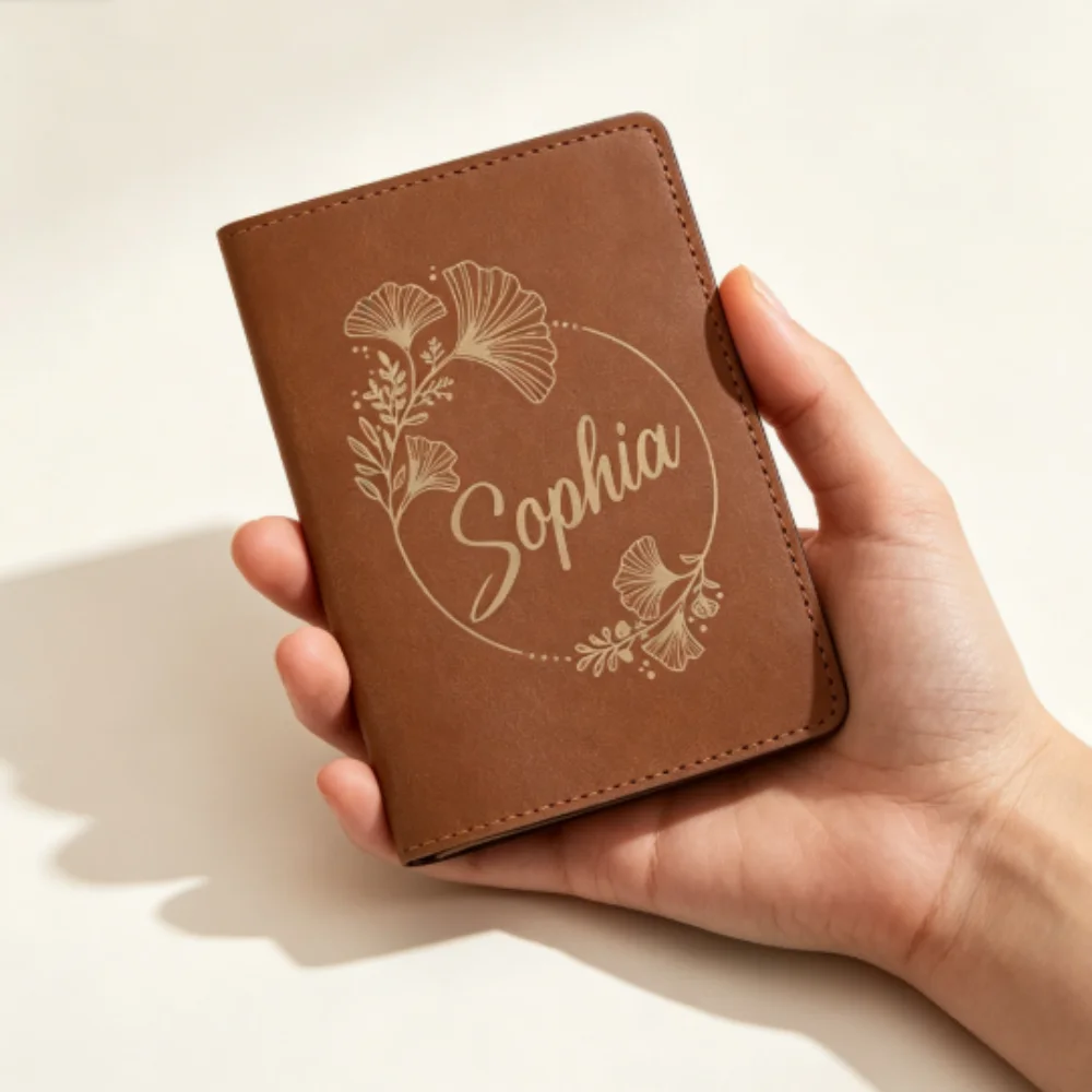 Travel Accessories Gifts For Her - 맞춤형 우아한 꽃무늬 이름이 새겨진 방수