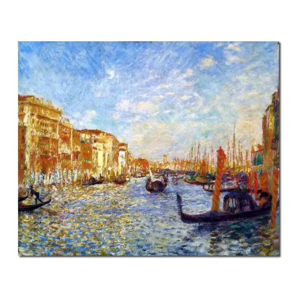 Landscape art canvas paintings Grand Canal Venice-Pierre Auguste Renoir reproduction High Quality Handmade