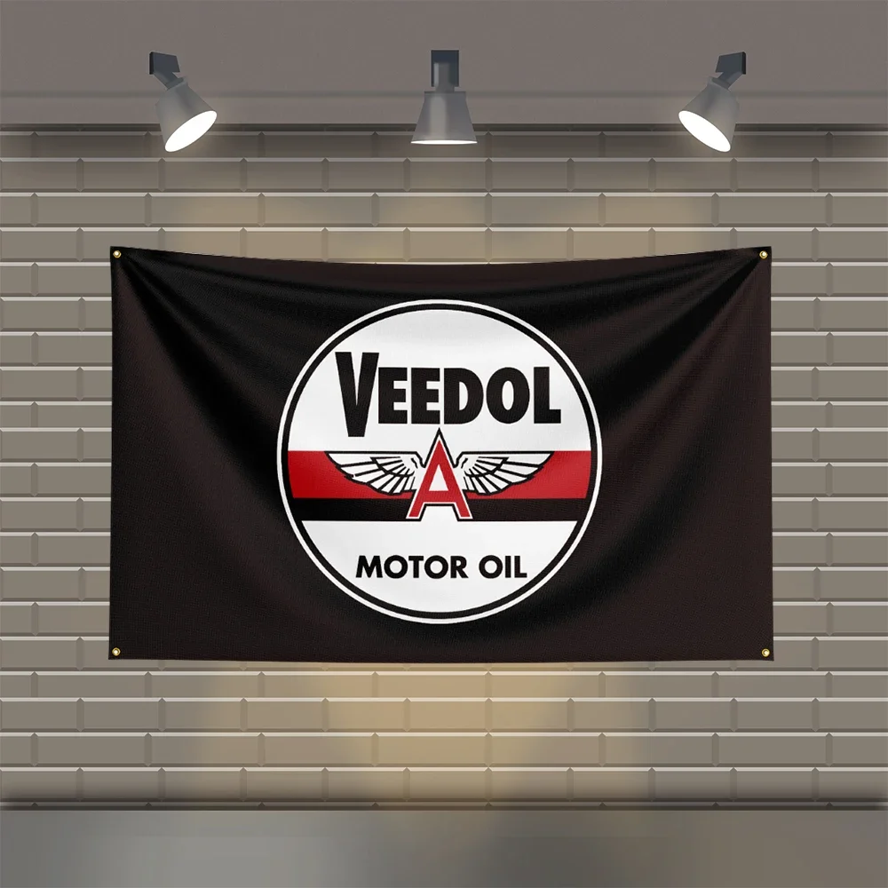 3x5 FT V-Veedols Racing  Flag Polyester Printed Cars Flags for Room Garage Decor