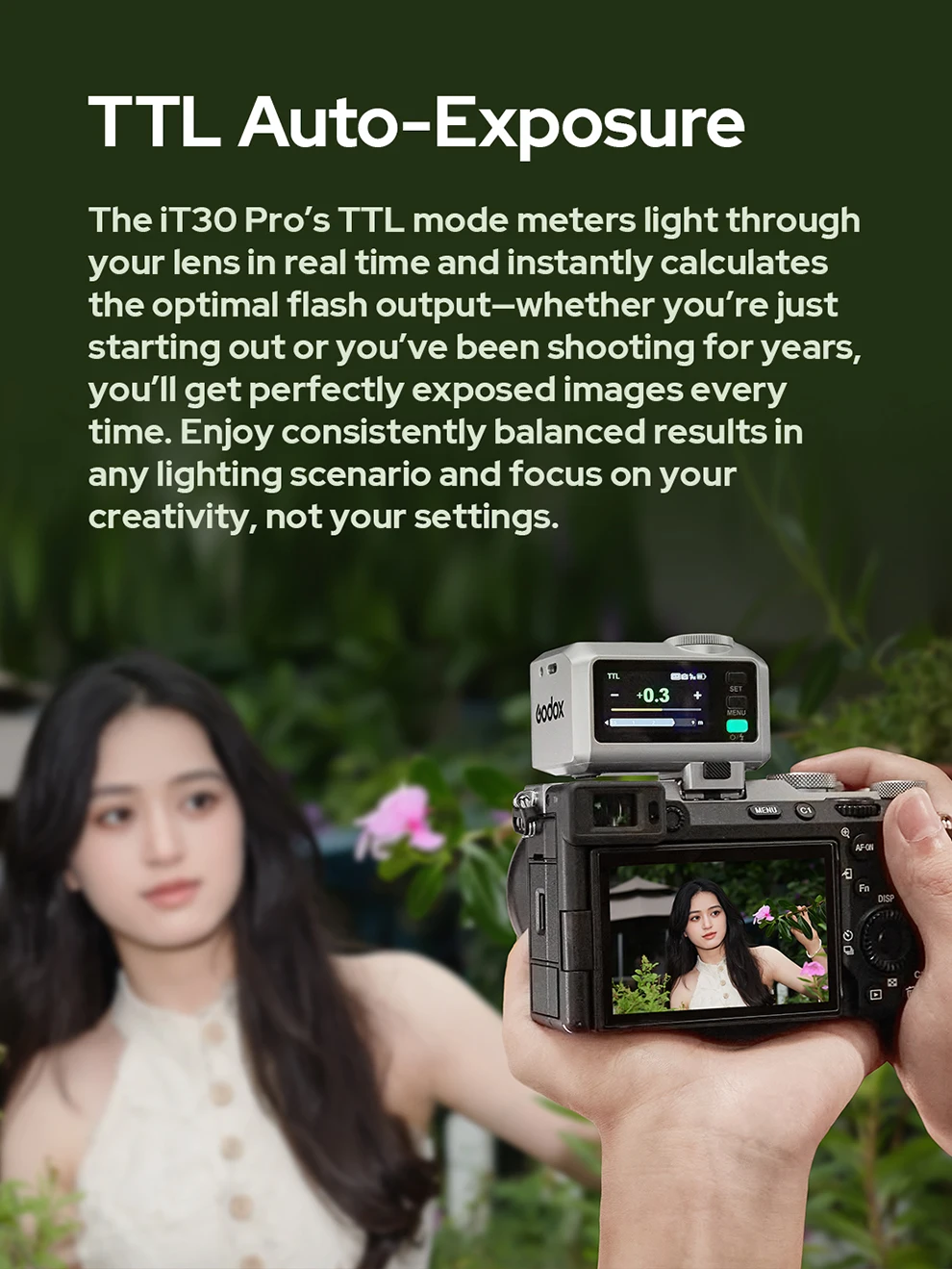 Godox IT30 Pro Kabelloser Kamera-Blitz IT30 Pro TTL HSS Taschenblitz Speedlite für Sony Canon Nikon Fuji Olympus Panasonic – Detail 3