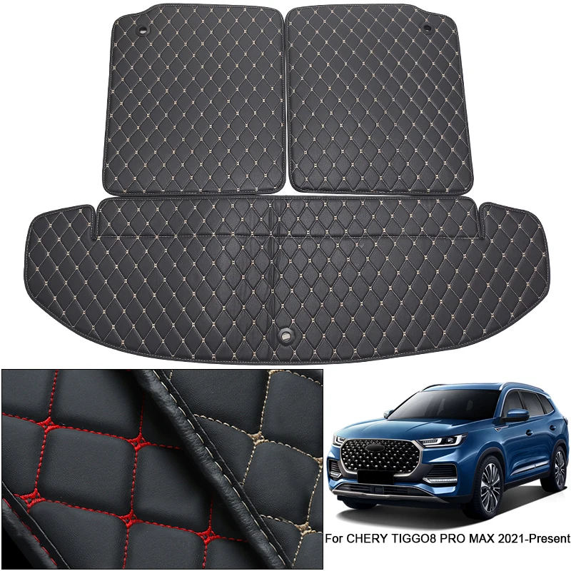 1pc Leather Car Custom Trunk Mats Waterproof Anti-Dirty Tray Cargo Liner Auto Accessories For Chery Tiggo 8 Pro Max 2021-2025