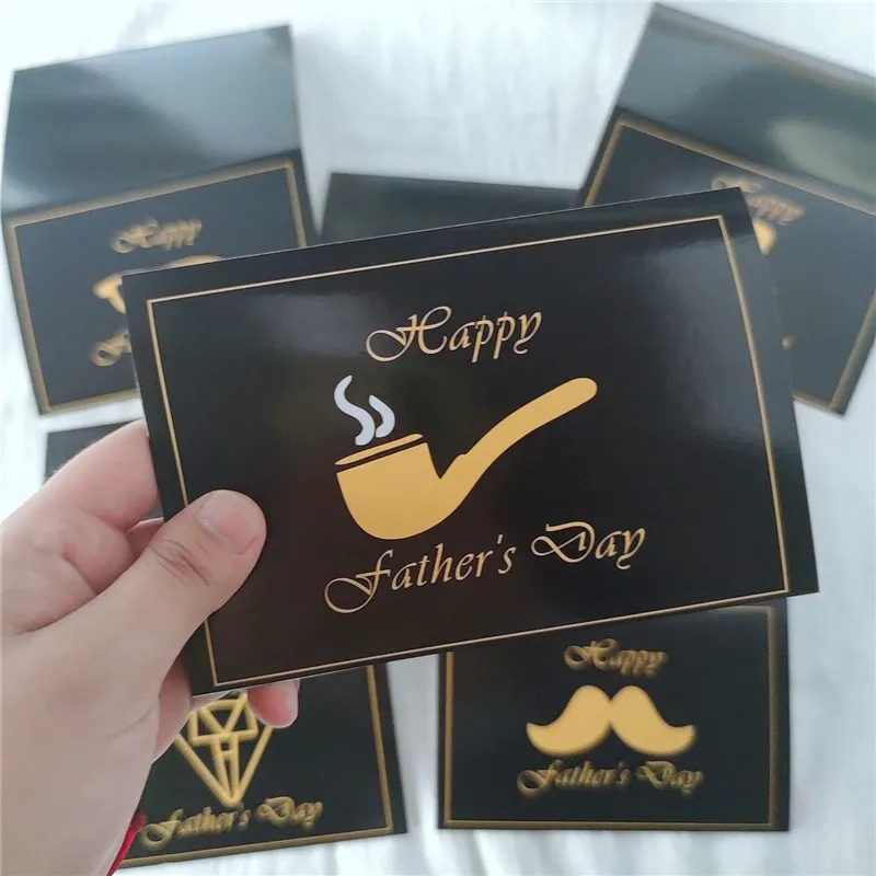 6pcs/Set High-End Father's Day Card Set Foldable Greeting Cards with Envelopes Gift for Dad Grandpa Husband
