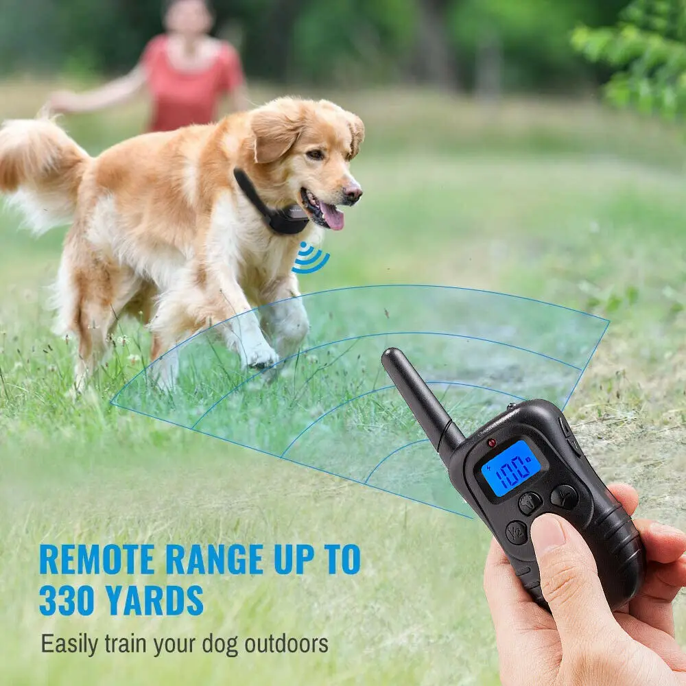 300m Remote Rechargeable And Waterproof Electronic Dog Training Collar With LCD Display for Pet Dog Stop Barking Collars 998DR