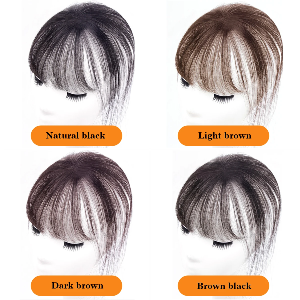

Synthetic 3D French Air Bangs Wig Topper, Natural Curved Realistic Bangs Hairpiece for Women