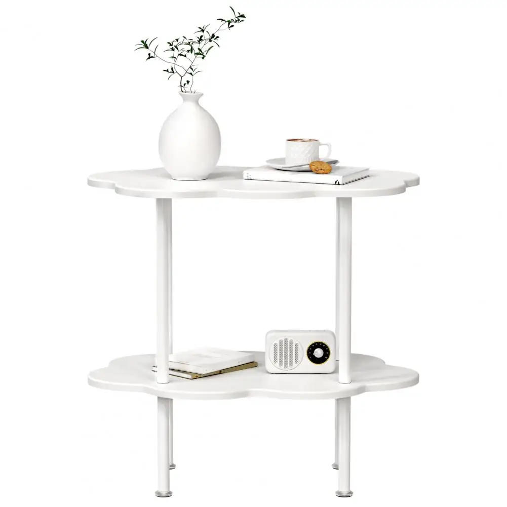 Sofa Coffee Table, Modern Style End Table, Living Room Center Minimalist Display Coffee Table with 2-Tier