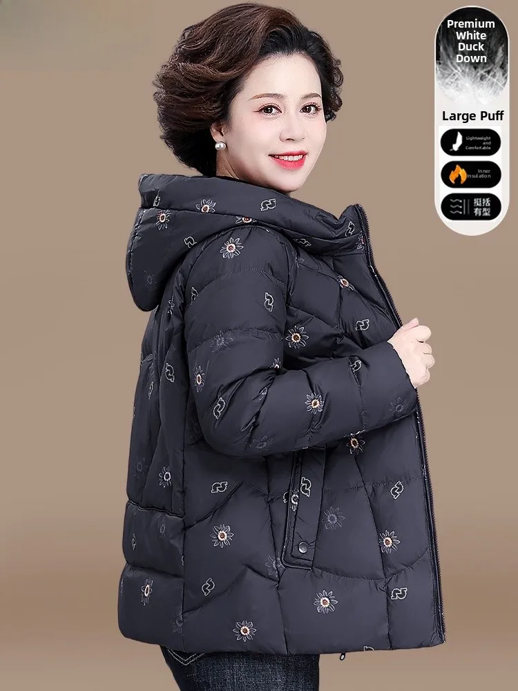 

Утепленное зимнее пальто для мам и бабушек, модное пальто на молнии с длинными рукавами для женщин среднего и старшего возраста