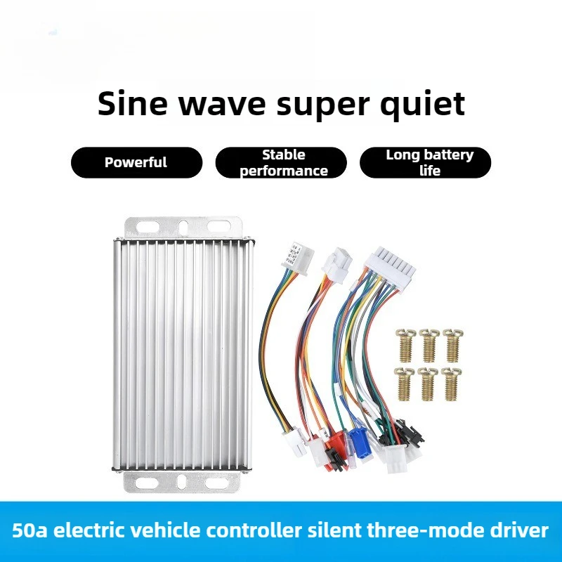 

48V 60V 72V 50A Sine Wave Electric Bike Controller 500-3000W Universal Brushless Motor Silent Drive For E-scooter Motorcycle