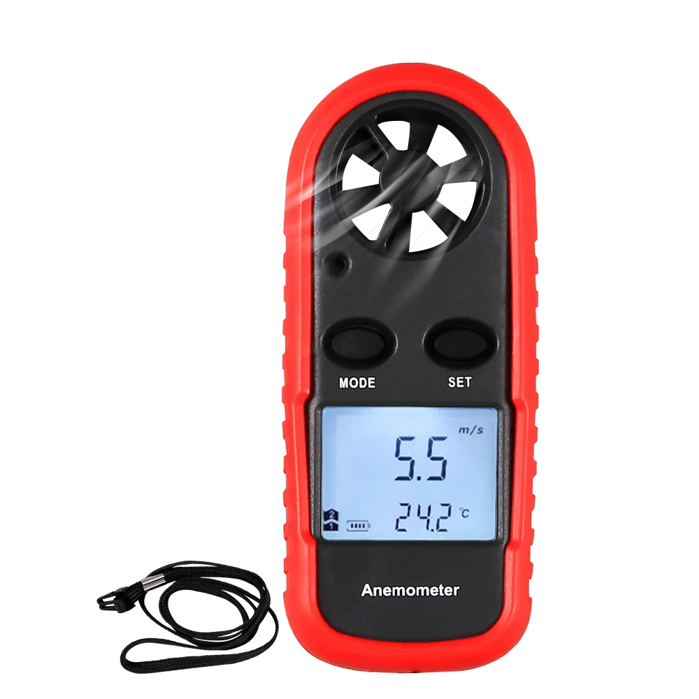 Galáxia Gang Anemômetro Vento Velocidade Temperatura Volume Tester Meter Sensing Alta Medição Ar Condicionado Exterior