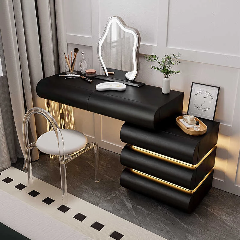 Dresser table, storage cabinet, acrylic simple modern advanced multi-control whole house solid wood