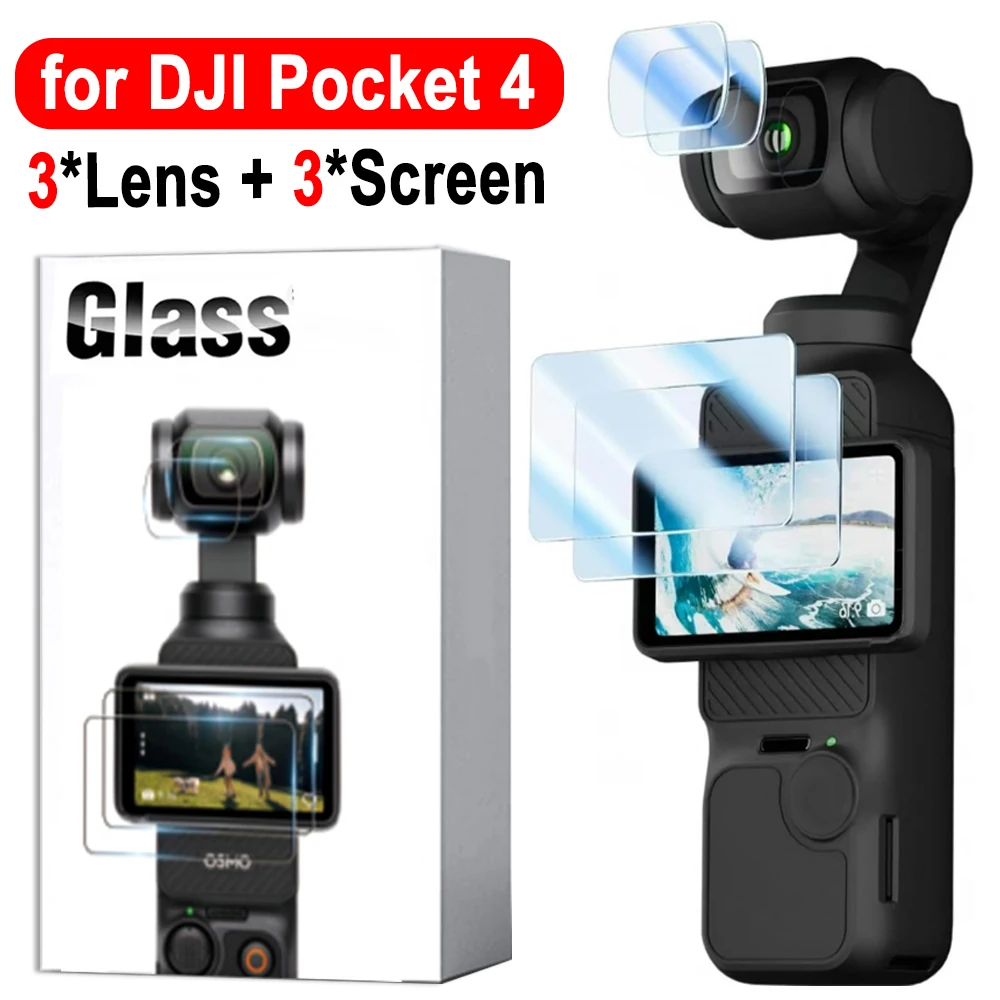 Tempered Glass Film Screen Protector for DJI OSMO Pocket 4 Hardness Anti-Scratch Lens Camera Film for DJI Pocket 4 Camera Films