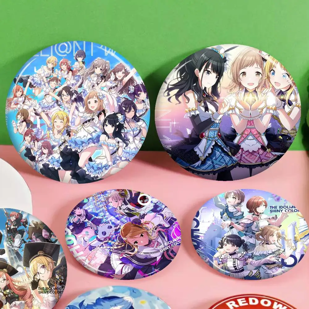 Anime The Idolmaster Shiny Colors Anime Button Pin Handmade Brooch for Clothes Cartoon Badge Backpack Decoration Jewelry