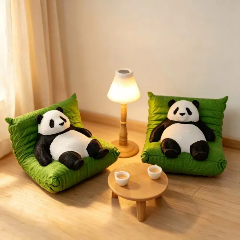European style Warm Panda Home Mini Ornament Immersive Reading Companion Cute Desk Office Desk Cute Learning Little Panda