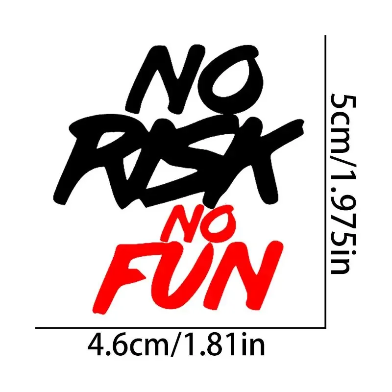 1PC "Geen Risico Geen Plezier" Slogan Auto Motor Sticker Set Energieke Auto Moto Decor