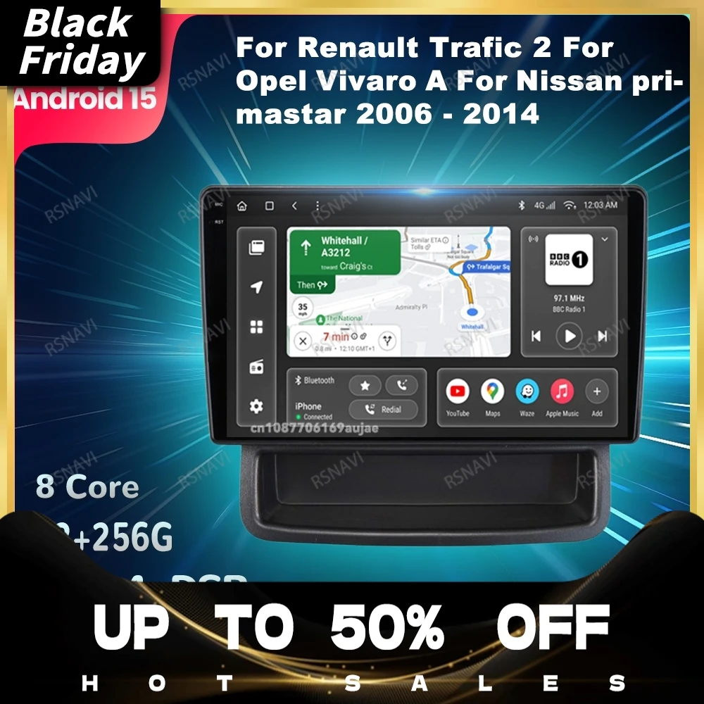 راديو السيارة أندرويد 15 لرينو ترافيك 2 لأوبل فيفارو أ لنيسان بريماستار 2006 - 2014 نظام تحديد المواقع 4G LTE الملاحة ستيريو BT DSP