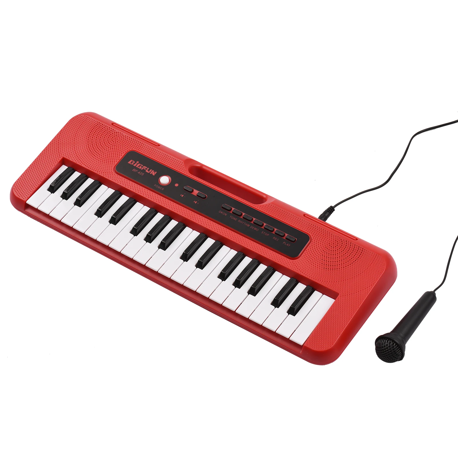 BIGFUN – Piano électronique pour enfants, 37 touches, avec Mini Microphone préréglé, 10 démos, prend en charge l'enregistrement des écouteurs/prise Aux