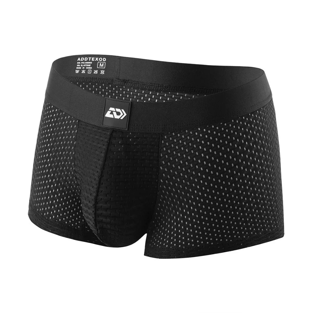 

Men Mesh Soft Quick Dry Breathable Pouch Underwear Daily Intimate Underpants Panties Boxer Shorts Sexy Thin Flat Corner Pantie