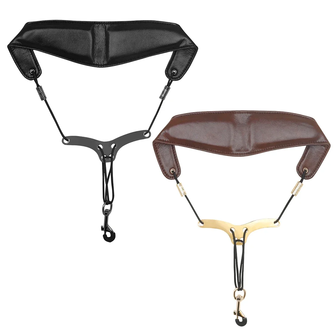 Saxophone Neck Strap Soprano Alto Tenor Saxophone Universal Strap Leather Adjustable Closed Hooks Strap Woodwind Accessory