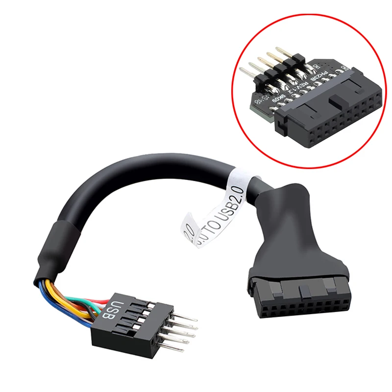 20Pin USB 3.0 to 9Pin USB 2.0 male and female motherboard cable adapter cable computer cable connector