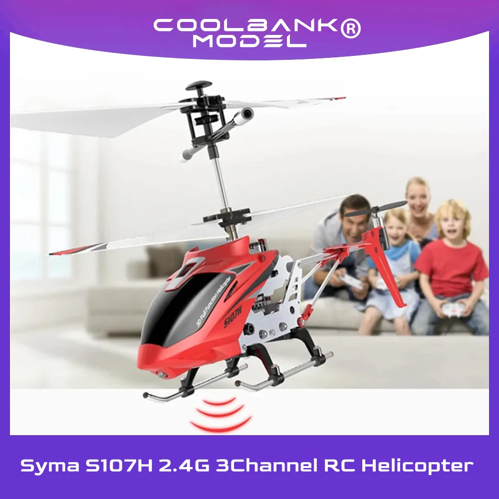 S107H  2.4G 3 Channel RC Helicopter Remote Control Helicopter Auto-hover Gyro Stabilization with LED light Mini RC Toy for Kids