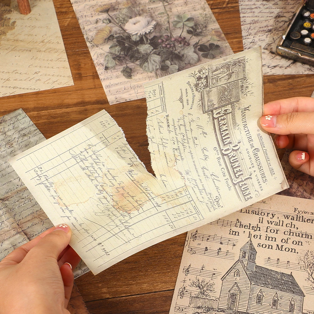 160 Blatt Vintage-Text-Scrapbook-Papier-Set, nicht klebend, großes dekoratives Papier für Junk Journals, Basteln, Planer, Dekorationen – Detail 7