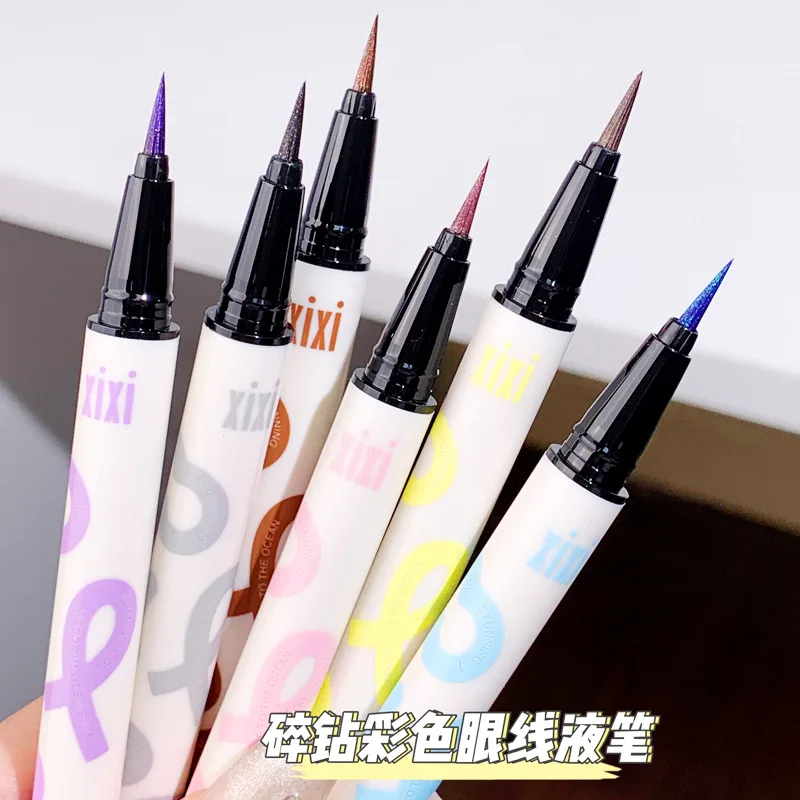 Waterproof Diamond Glitter Eyeliner Pencil Gold Purple Blue Long Lasting Shiny Eyeshadow Lying Silkworm Pen Eyes Makeup Cosmetic