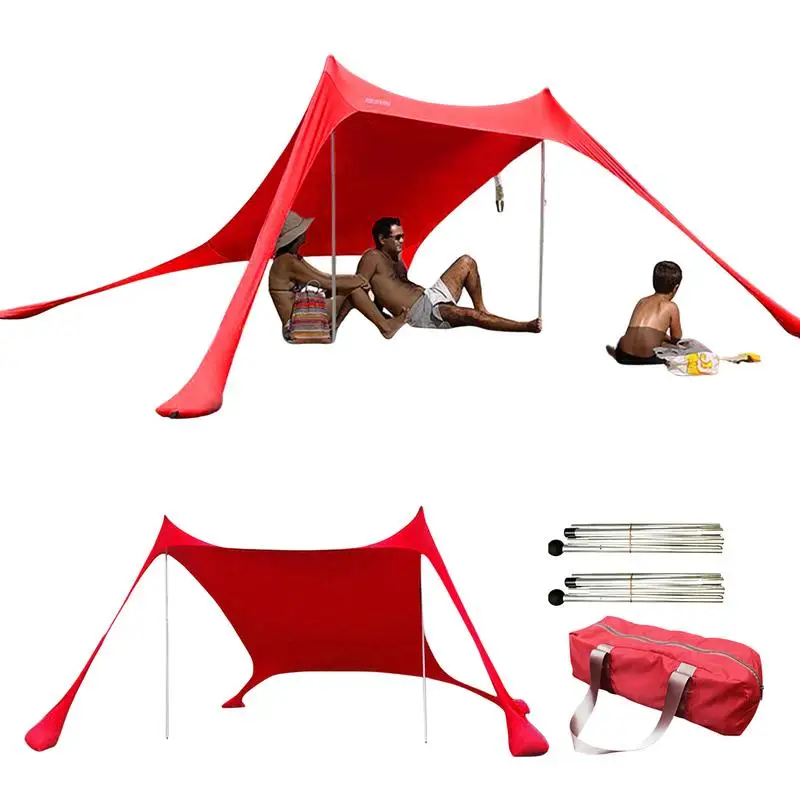 Imagem -02 - Resistente uv Praia Sun Shelter Cama de Acampamento Canopy Jardim Casa Bolsa de Armazenamento Camping Pesca 13 Pessoas