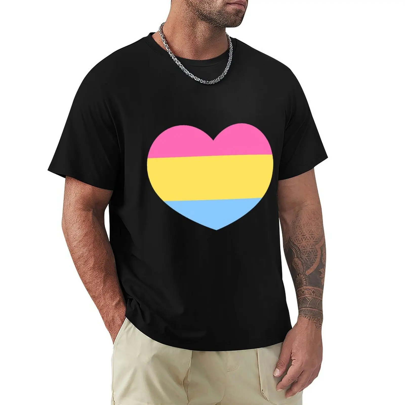 

pansexual heart T-Shirt Big and Tall Solid Color T-Shirt