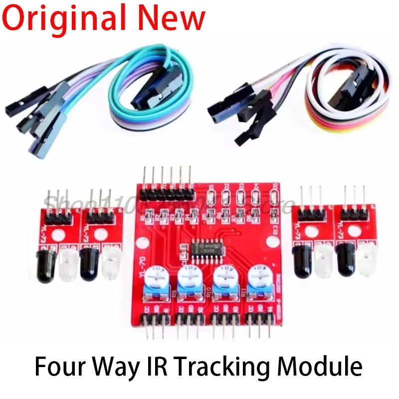 1PCS Four Way 4 Channel Infrared Detector Tracking Transmission Line Obstacle Avoidance Sensor Module for arduino robot Diy kit