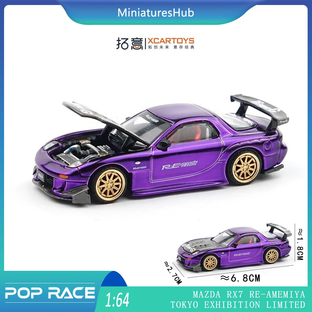 

POP RACE 1:64 Mazda RX7 RE Amemiya Wide Body Tokyo Exhibition Limited Alloy Premium Diecast Car Model Vehicle Collectible