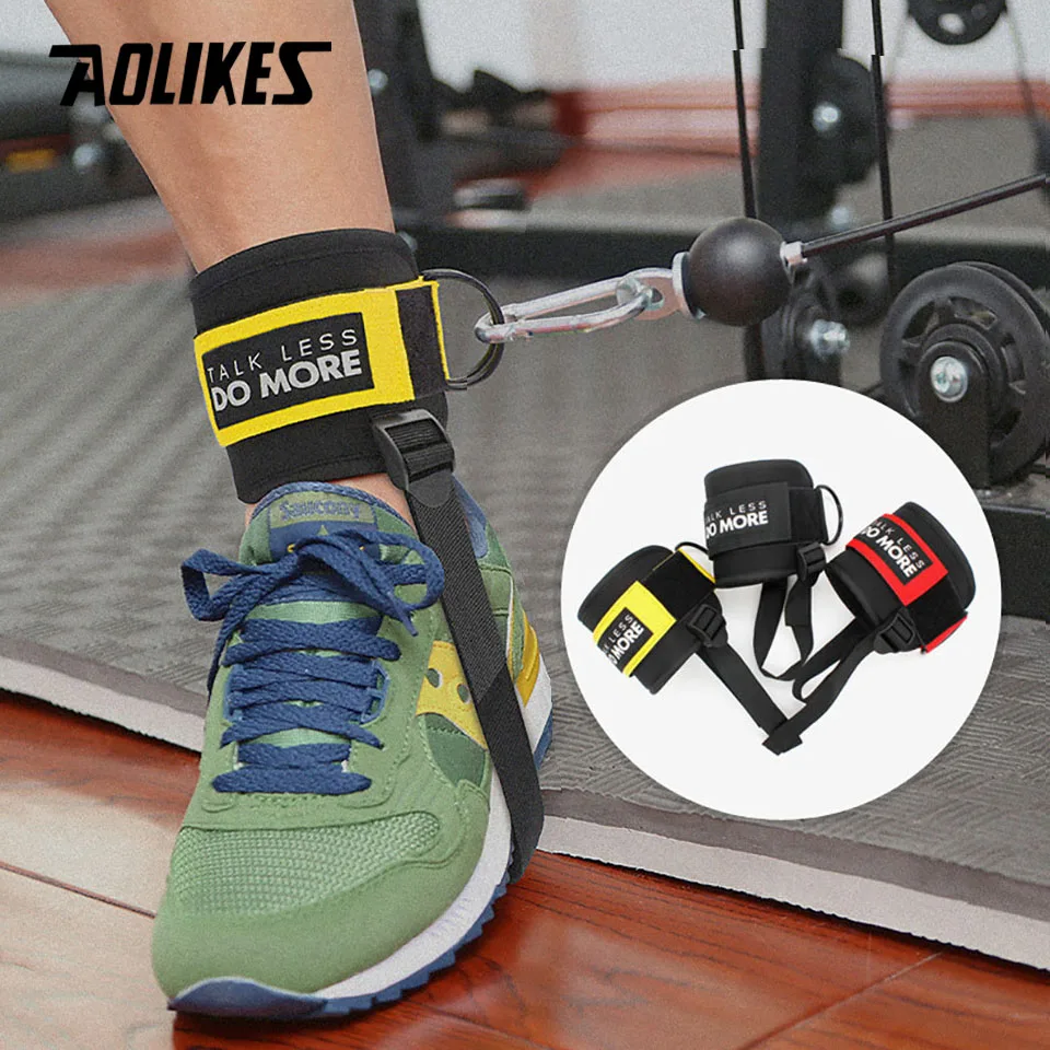AOLIKES Wyściełane paski na kostkę Paski na kostkę do maszyn linowych Podwójny pierścień D Fitness Mankiety na kostki do siłowni Rabat Przedłużanie nóg