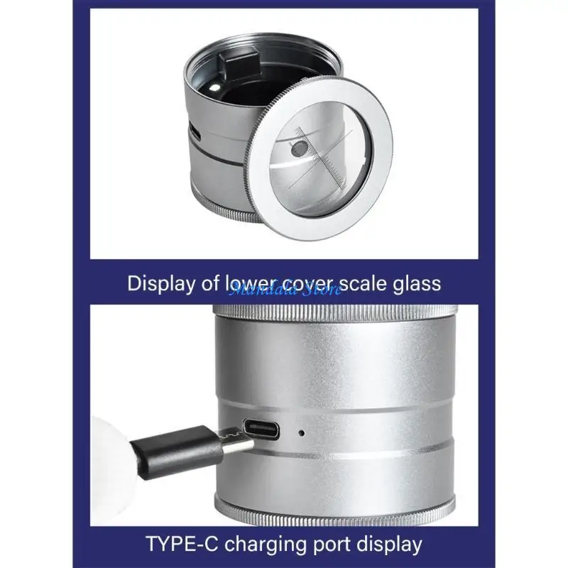 

U2JC Eye Loupe 10X Glass for Jewelry Coin Inspection Handheld Lens Magnifier Loupe with LED Light