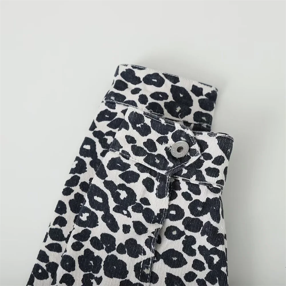 Women's clothing quality selection: autumn casual loose oversized lapel leopard print denim jacket jacket
