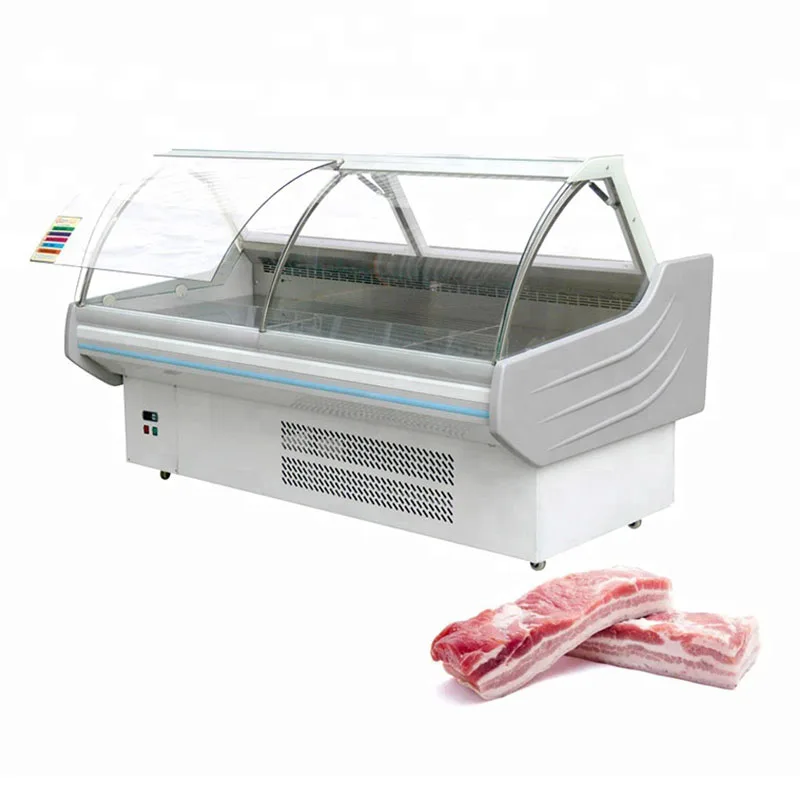 Supermarket Fresh Food Meat Deli Display Fridge Showcase Cabinet Meat Display Freezer