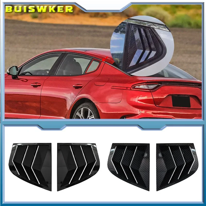 2pcs/set Carbon Fiber Side Window Louvers Scoop Cover Vent Trim for KIA Stinger 2018-2024