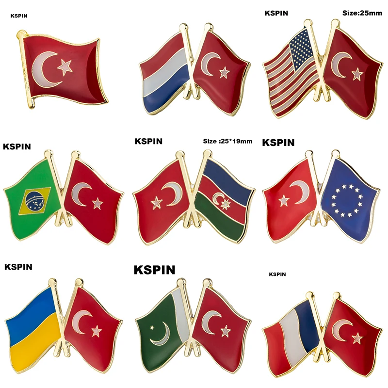 Turkey Flag Badge Brooch Natinal Lapel Pins Flag Lapel Pins Country Flag Badge