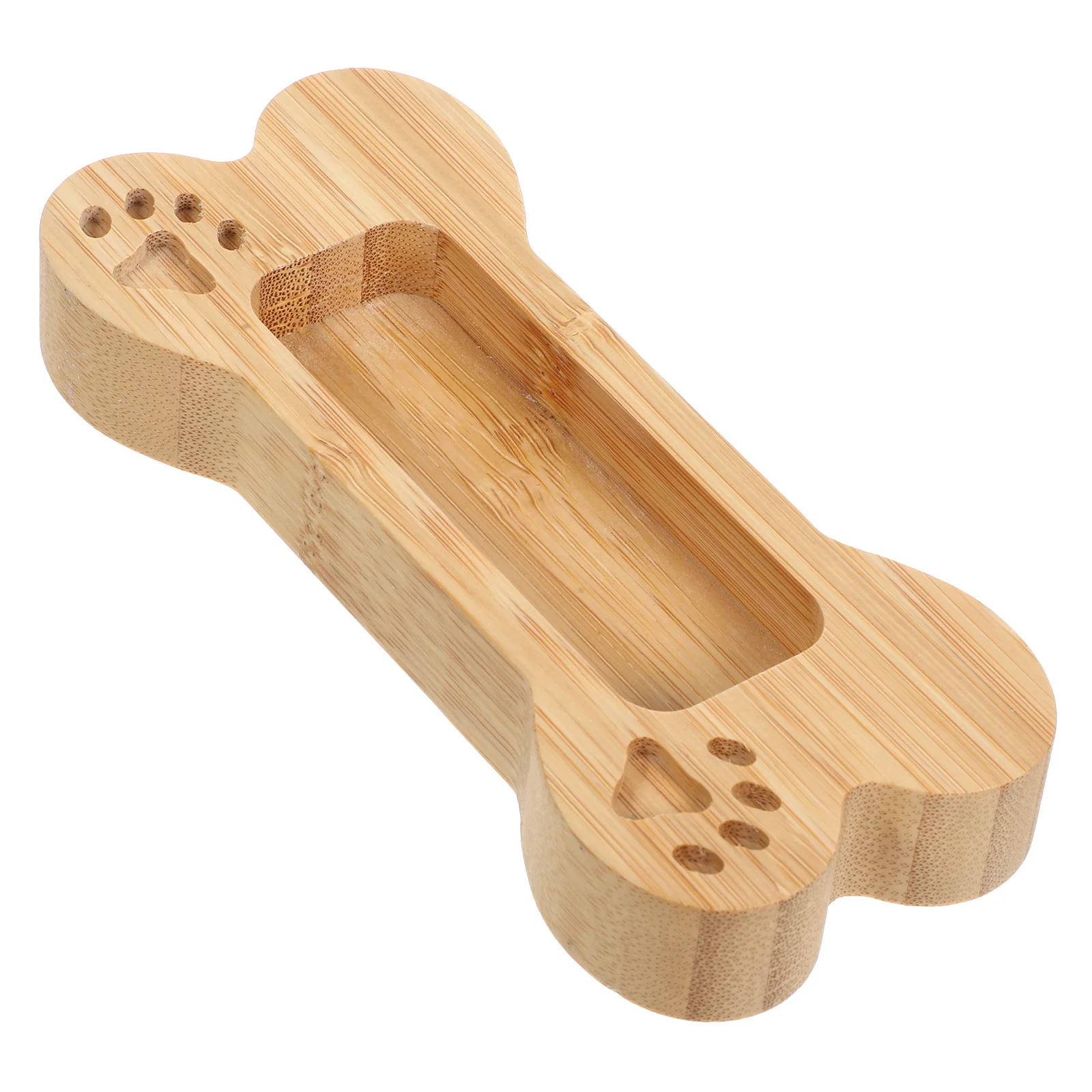 1개 창의적인 개뼈 모양 명함 홀더 대나무 카드 케이스 사무실용 만화 모양 명함 보관함 정리함