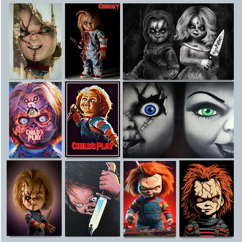 Chucky Classic Movie American Childs Play Horror Film Poster Print Wall Art Pictures Canvas Painting Living Room Home Decor Gift