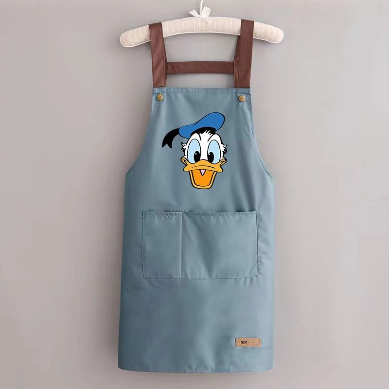 MickeyMinnie Mouse Kitchen Apron Waterproof Ladies Men Home Aprons Cute Wipeable Oil Resistant Baking BBQ Restaurant Cafe Aprons