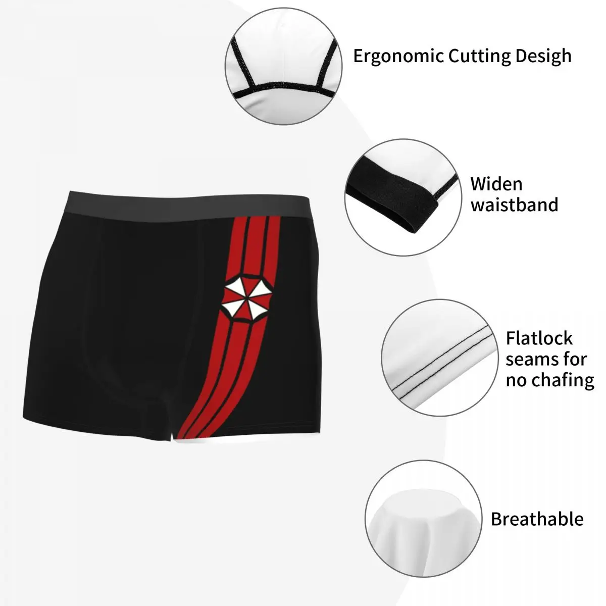 Cool Movie Game Umbrella Corporation Cosplay Boxers Shorts Panties Men\'s Underpants Comfortable Briefs Underwear