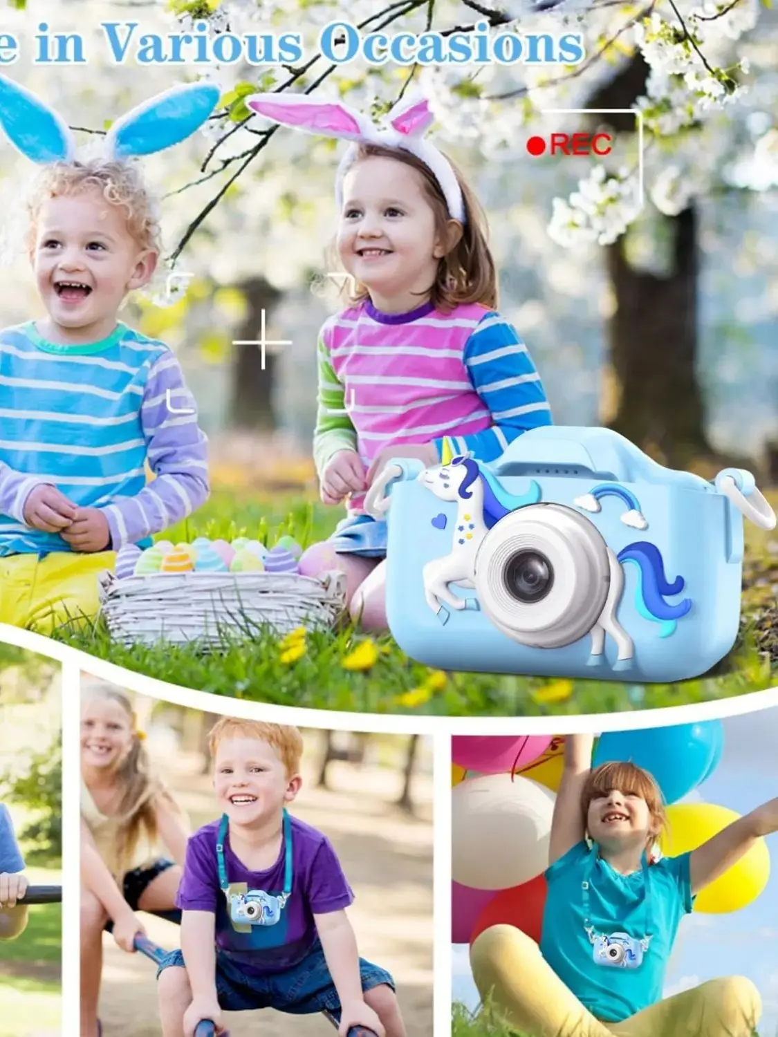 Kids Camera 1080P HD - TF Card Included, 20MP Dual Lens with Selfie Mode, Outdoor Adventure Toy for 5-12 Year Olds.Ideal Gift