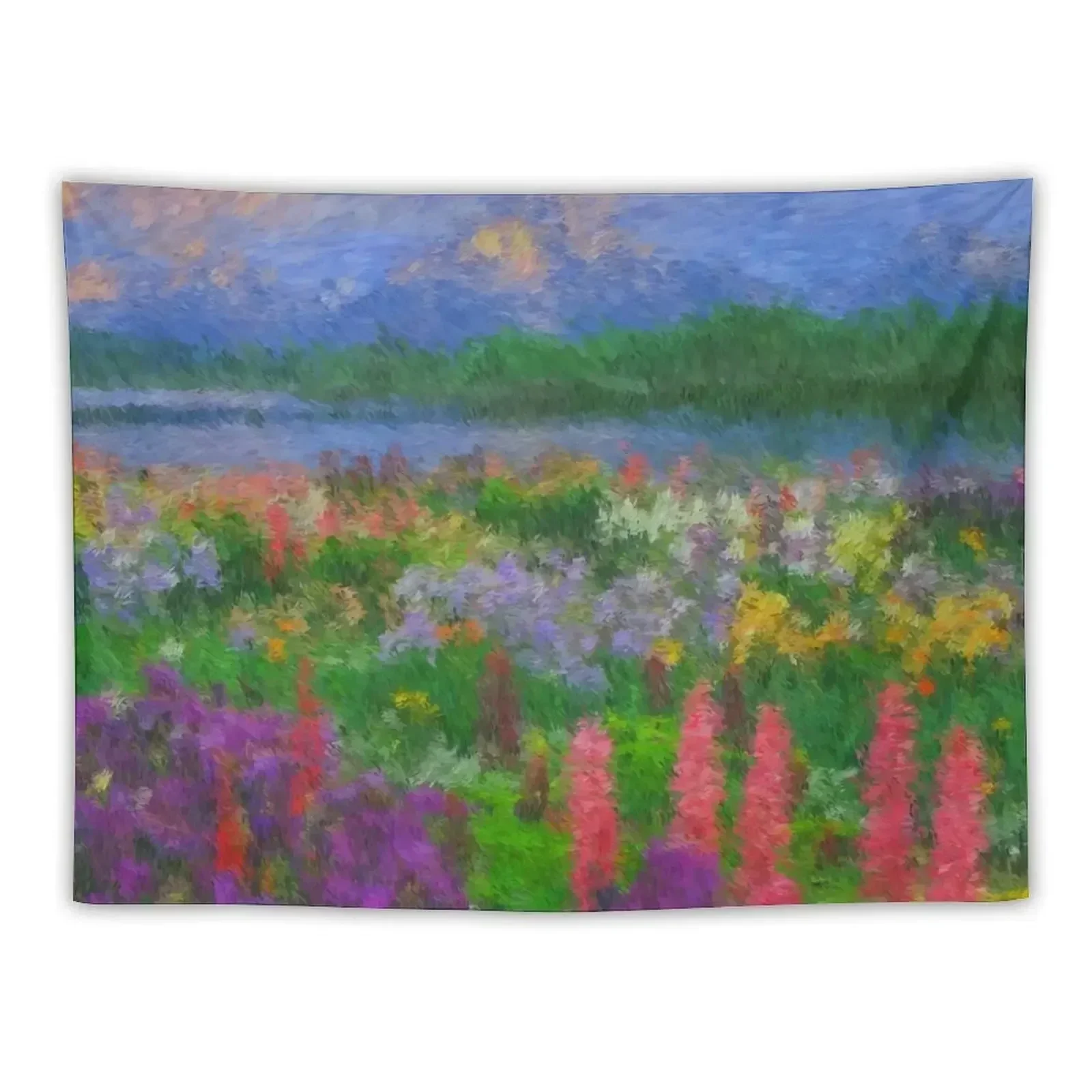 Colorful Impressionist Flower Field Tapestry Decorative Wall Murals Bedroom Decor Tapestry