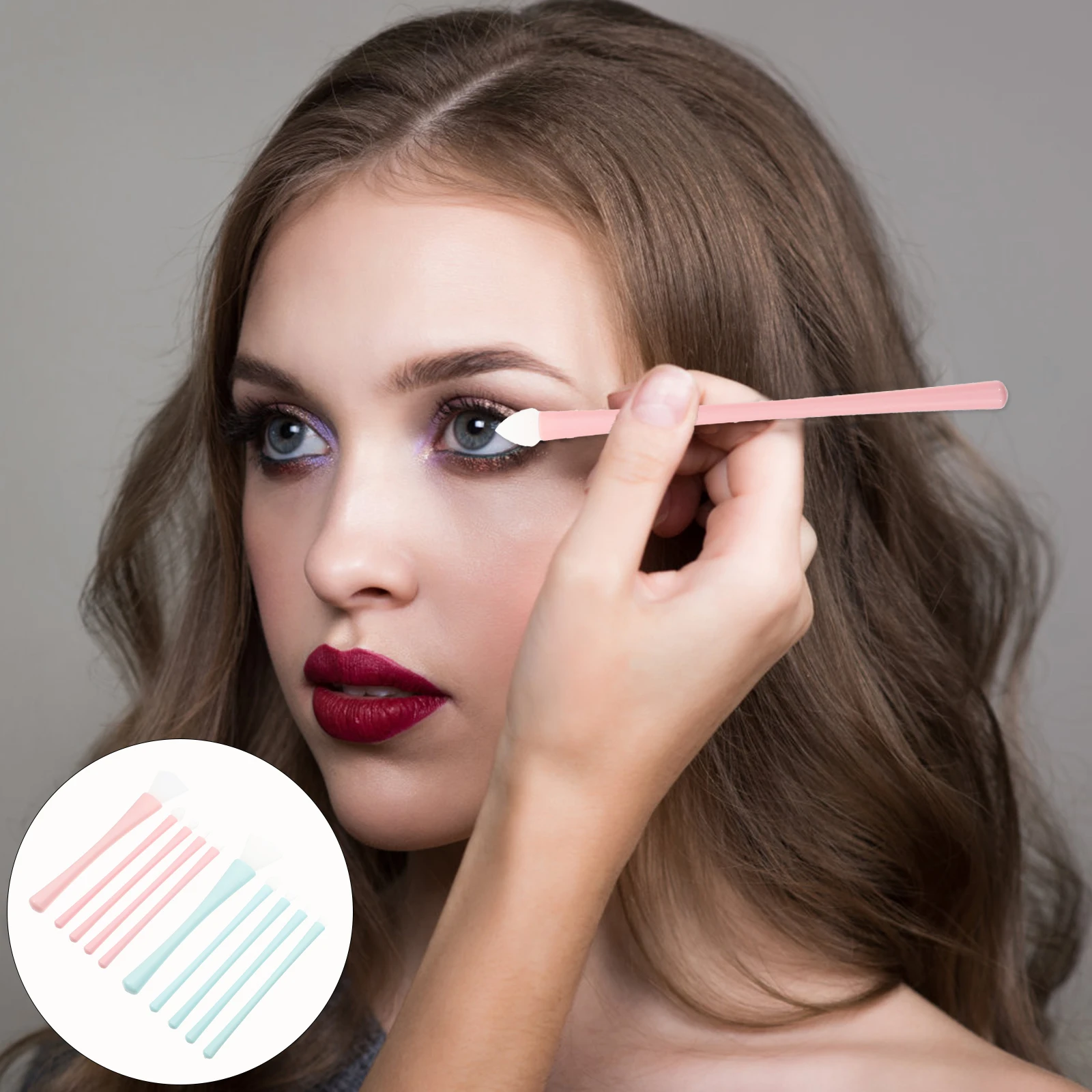 Silicone Makeup Brush Set Eyeshadow Eyeliner Applicators Silica Gel Skincare Beauty Tools Mud Mask Lip Gloss Cream