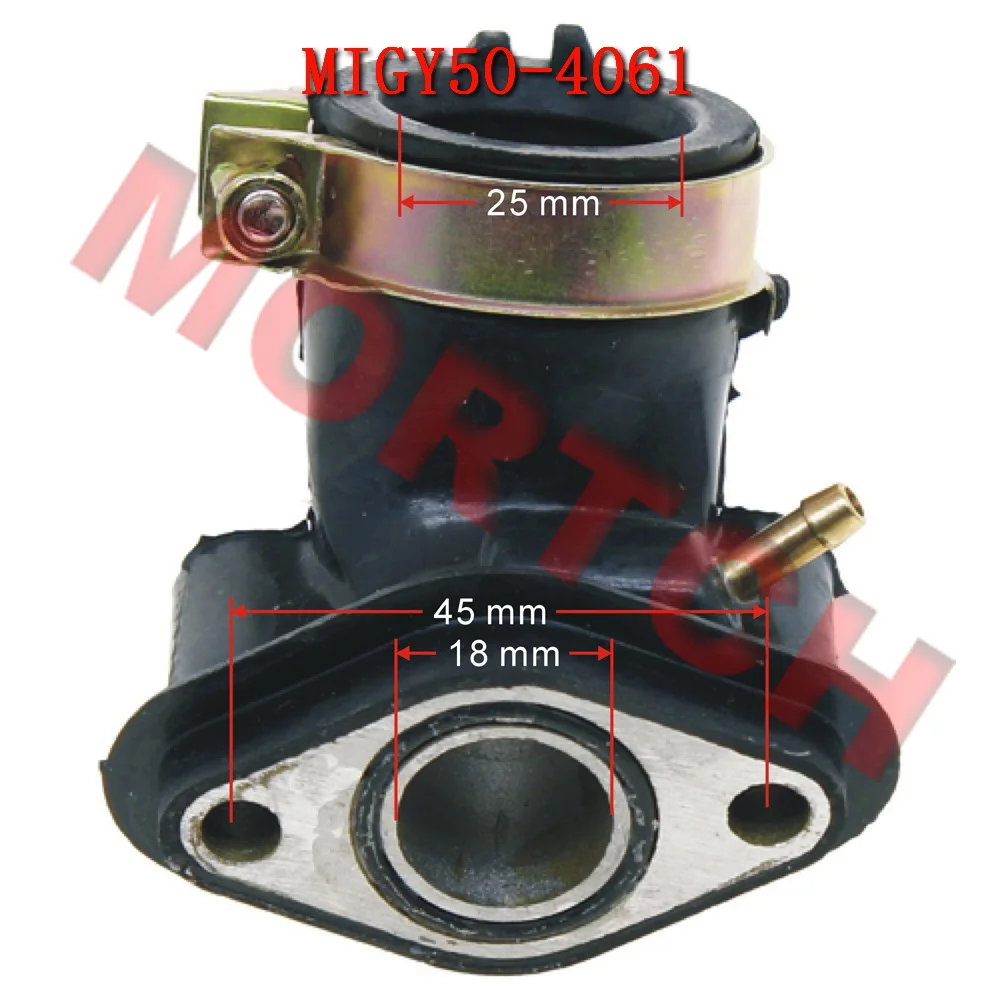 GY6 50cc Intake Manifold - 1 Injection Pipe 50-4061A For GY6 50cc Chinese Scooter Moped 139QMB Engine