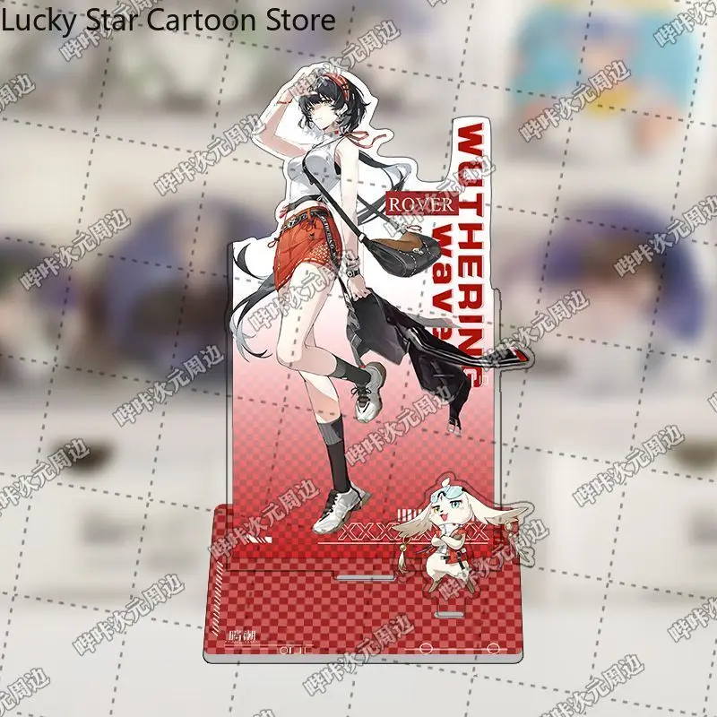 게임 Wuthering Waves Rover 연결 아크릴 스탠드 모델 장식 코스프레 게임 스탠딩 사인 장식 컬렉션 애니메이션 생일 선물