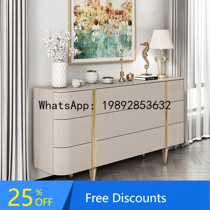 

CZ Postmodern Chest of Drawers Villa Living Room Wall-Mounted Storage Sideboard Italian Style Storage Drawer Cabinet