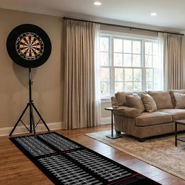VIKAMA Dart Score Table Print Dart Mat Standard Throwing Lines Non Slip Indoor Game Long Strip Floor Rug