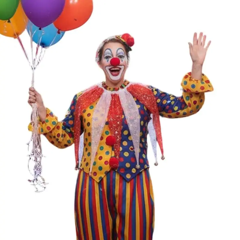 R1WE Quick Wear Clown Neckpiece Lightweight Nylon For Layered Looks