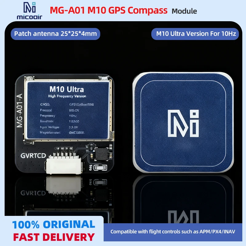 MicoAir MG-A01 M10 25mm Standard Size GPS Module with Compass QMC5883L for FPV Racing Drones Robotics Boats